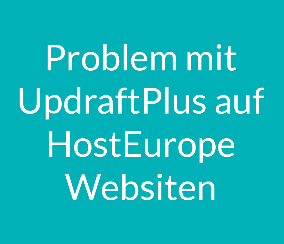 WordPress Plugin “UpdraftPlus” auf HostEurope Websiten